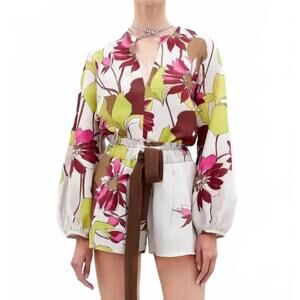 NEW SILVIA TCHERASSI molveno blouse in botanical multifloral